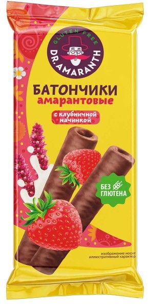 Изображение товара Батончик амарантовый Dr.Amaranth с клубничной начинкой в глазури 19г Батончик амарантовый Dr.Amaranth с клубничной начинкой в глазури 19г фотография