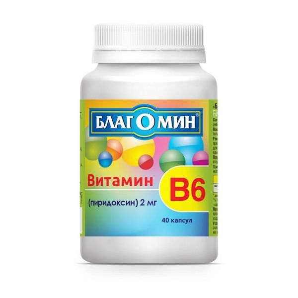 Изображение товара Благомин Витамин B6 пиридоксин №40 Благомин Витамин B6 пиридоксин №40 фотография