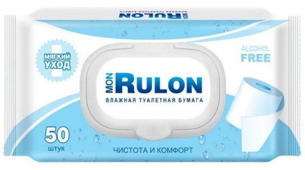 Изображение товара Туалетная бумага влажная Mon Rulon с пластиковым клапаном 50шт Туалетная бумага влажная Mon Rulon с пластиковым клапаном 50шт фотография