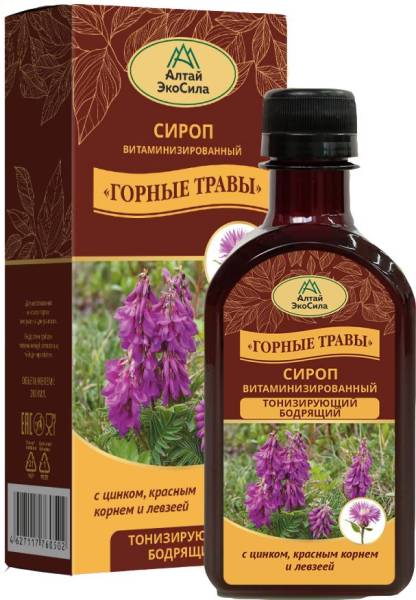 Изображение товара Сироп витаминизированный Горные травы Тонизирующий 200мл Сироп витаминизированный Горные травы Тонизирующий 200мл фотография
