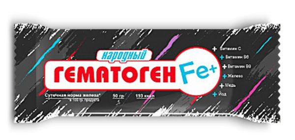 Изображение товара Гематоген народный феррум плюс 50г Гематоген народный феррум плюс 50г фотография